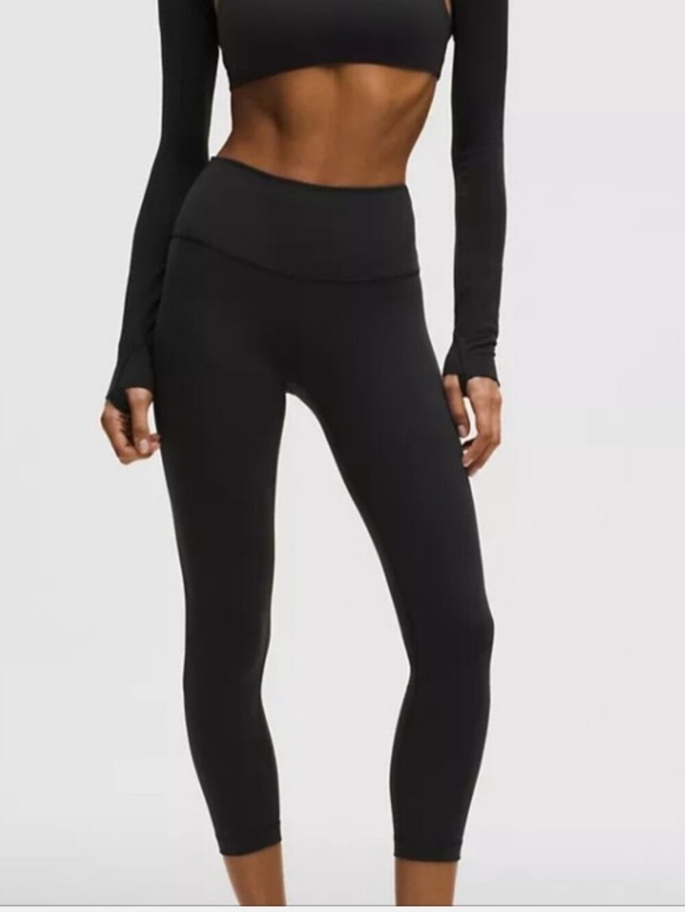 Lululemon Wunder Train High Rise Crop Leggings Black